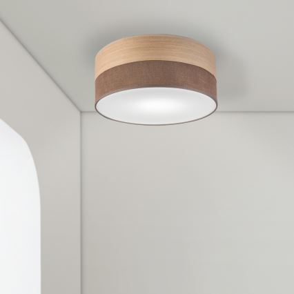 Deckenleuchte SIRJA WOOD 1xE27/15W/230V d 35 cm braun/Eiche