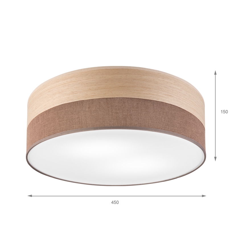 Deckenleuchte SIRJA WOOD 2xE27/15W/230V d 45 cm braun/Eiche