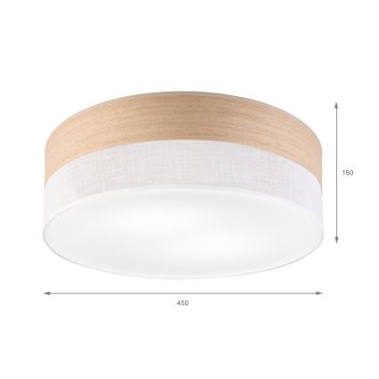Deckenleuchte SIRJA WOOD 2xE27/15W/230V d 45 cm weiß/Eiche