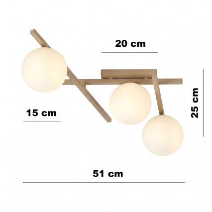 Deckenleuchte SMART 3xE14/10W/230V beige/weiß