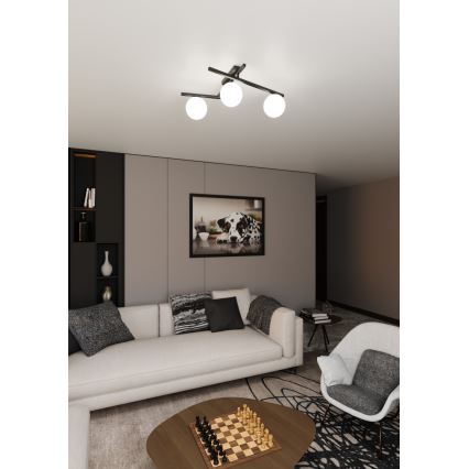Deckenleuchte SMART 3xE14/10W/230V schwarz/weiß