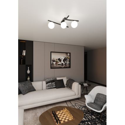 Deckenleuchte SMART 3xE14/10W/230V schwarz/weiß
