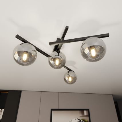 Deckenleuchte SMART 4xE14/10W/230V schwarz/grau