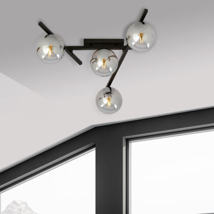 Deckenleuchte SMART 4xE14/10W/230V schwarz/grau