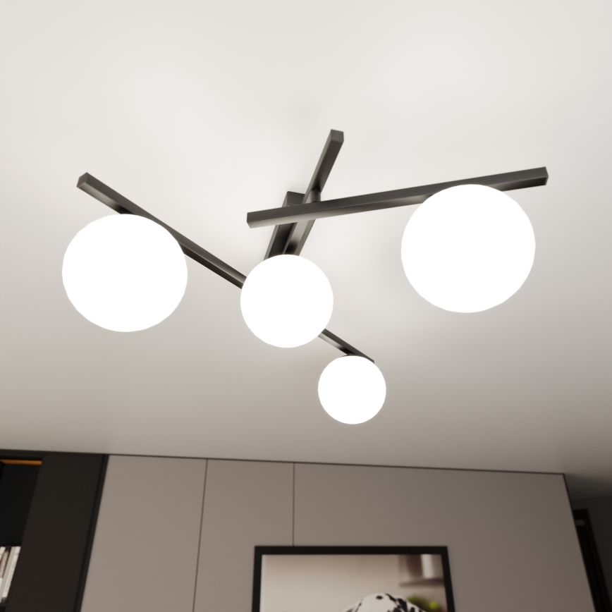 Deckenleuchte SMART 4xE14/10W/230V schwarz/weiß