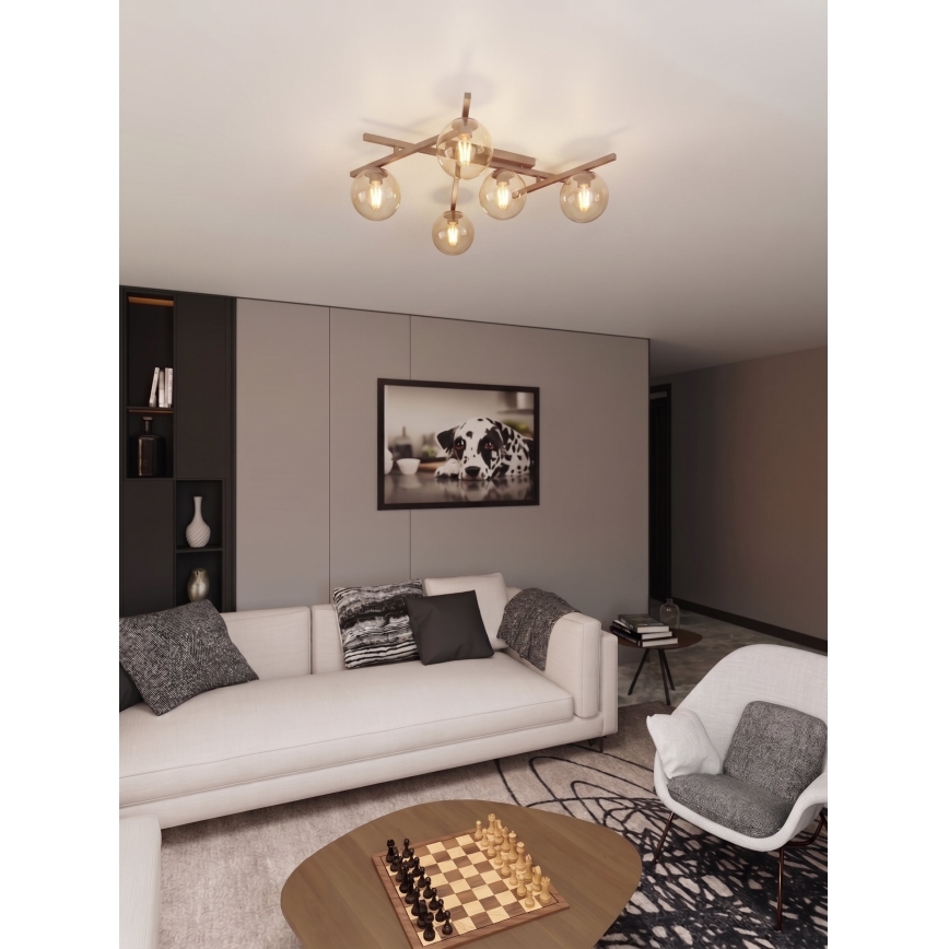 Deckenleuchte SMART 5xE14/10W/230V beige/rauchbeige