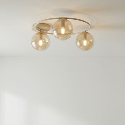 Deckenleuchte SOPRA 3xE14/10W/230V beige/rauchbeige