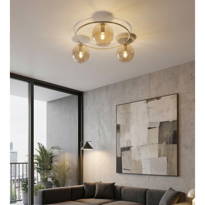 Deckenleuchte SOPRA 3xE14/10W/230V beige/rauchbeige