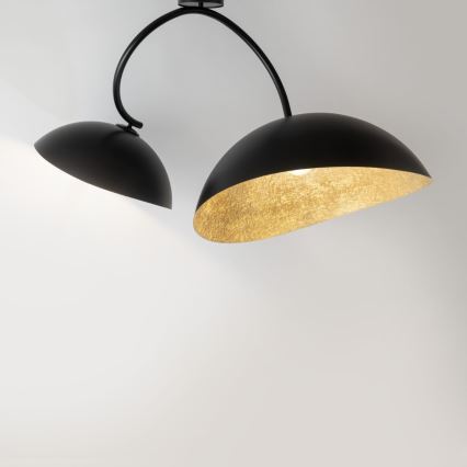 Deckenleuchte an Stange SPACE 2xE27/60W/230V schwarz/gold