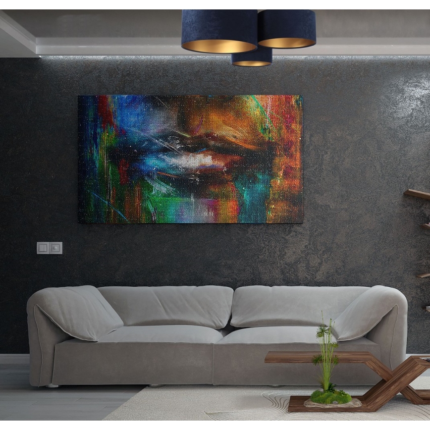 Deckenleuchte SPACE 3xE27/60W/230V blau/golden