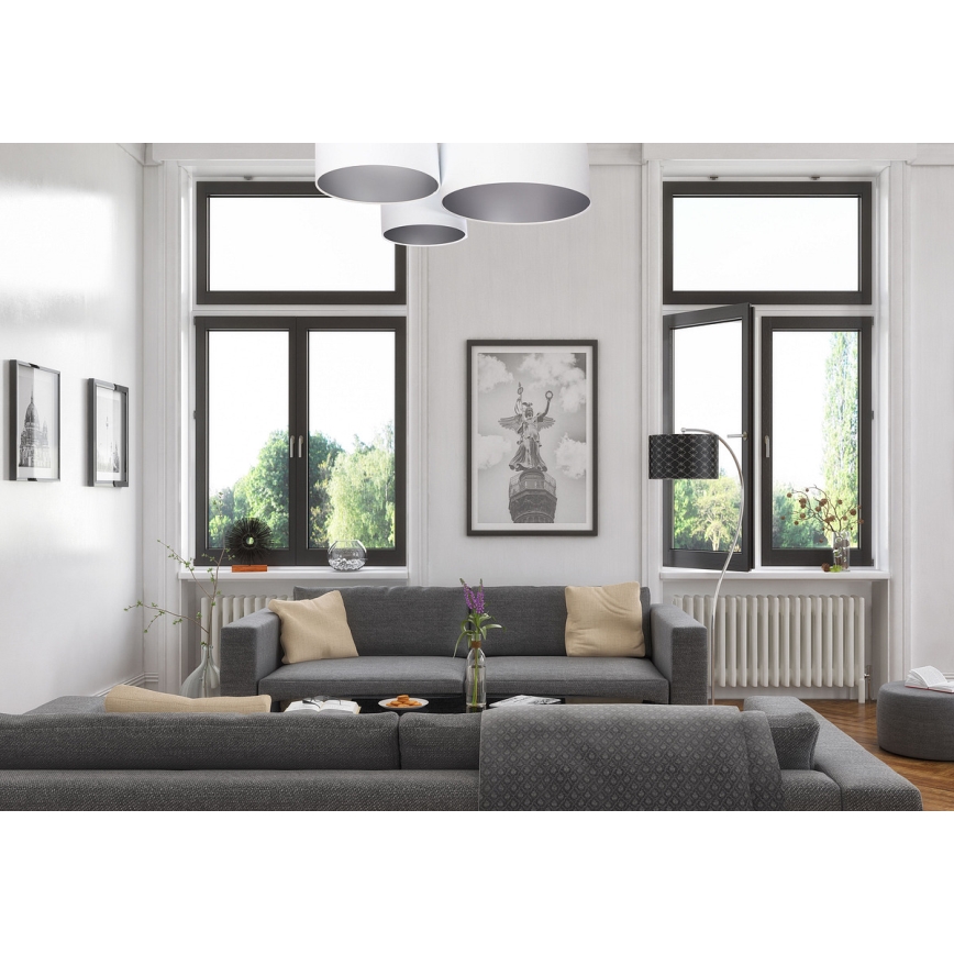 Deckenleuchte SPACE 3xE27/60W/230V weiß/silbern
