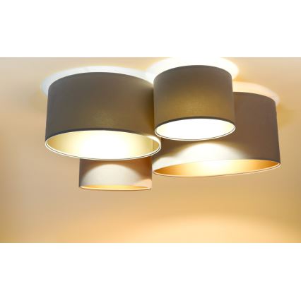 Deckenleuchte SPACE 4xE27/60W/230V beige/golden