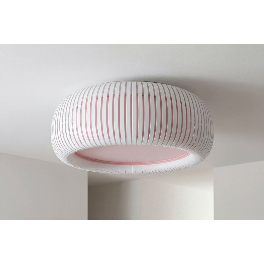 Deckenleuchte STRIPES 2xE27/40W/230V Ø 55 cm weiß/rosa