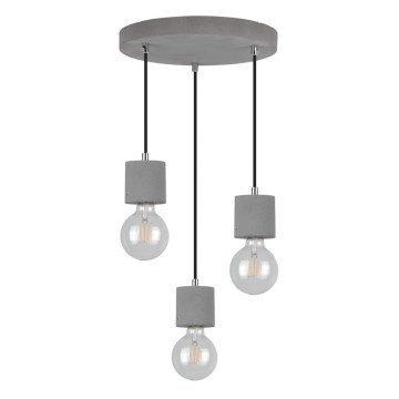 Deckenleuchte STRONG mit Seilaufhängung 3xE27/60W/230V Beton