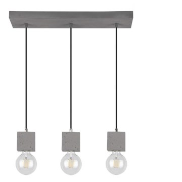 Deckenleuchte STRONG mit Seilaufhängung 3xE27/60W/230V Beton