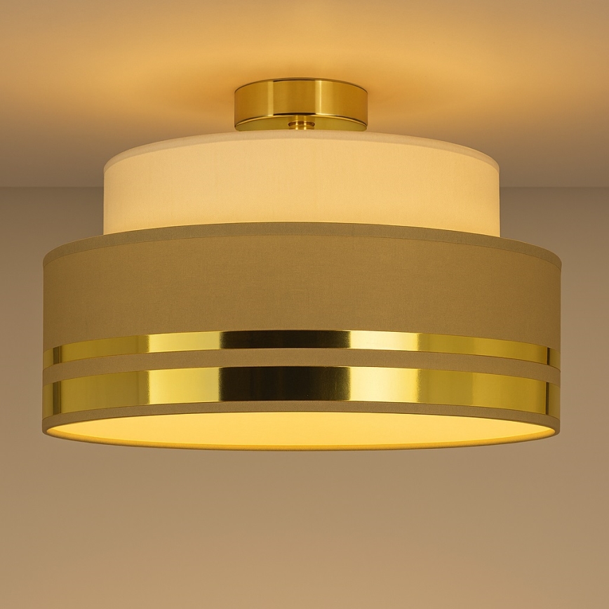 Deckenleuchte TAMI 1xE27/60W/230V d 40 cm beige/braun/golden