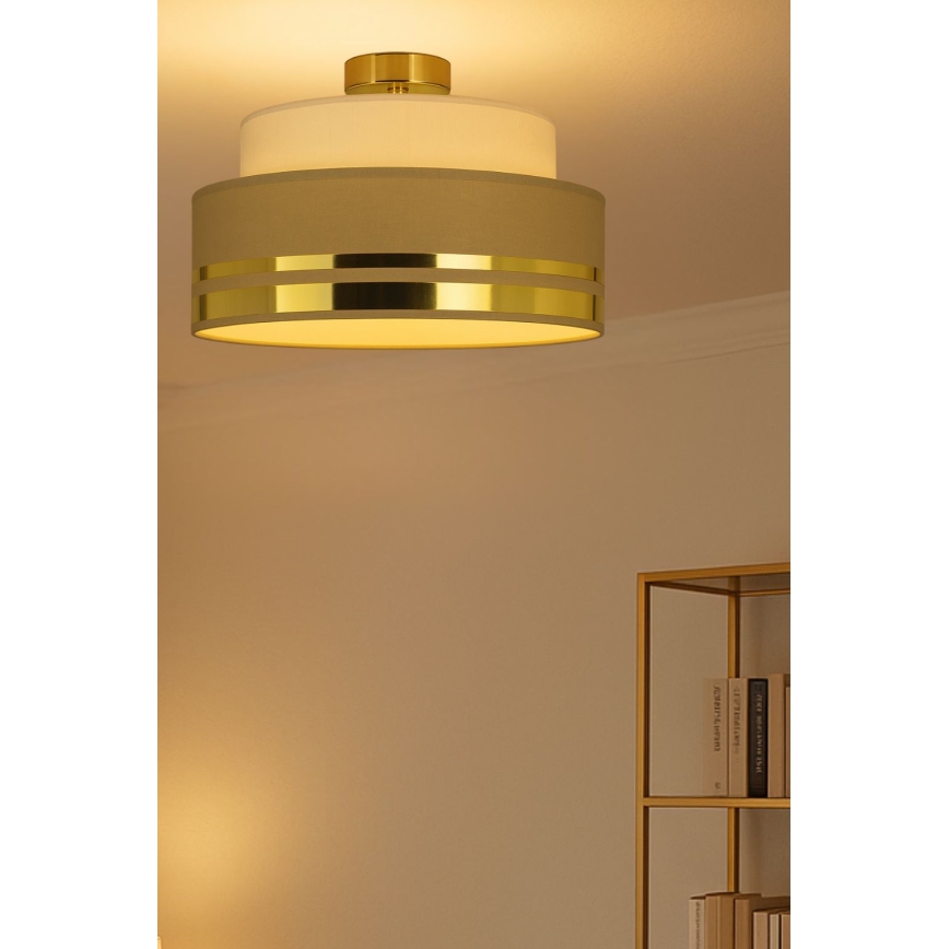 Deckenleuchte TAMI 1xE27/60W/230V d 40 cm beige/braun/golden