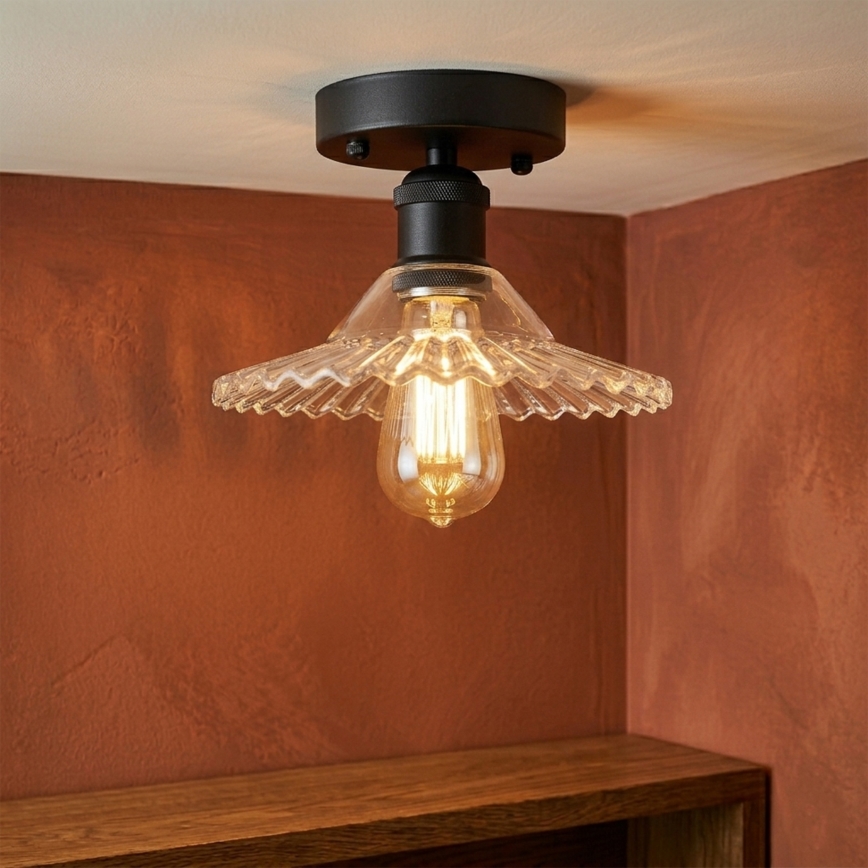 Deckenleuchte TRISH 1xE27/15W/230V schwarz/klar