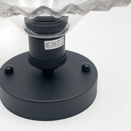 Deckenleuchte TRISH 1xE27/15W/230V schwarz/klar