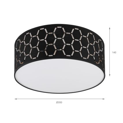 Deckenleuchte ULLE 1xE27/15W/230V Ø 35 cm schwarz
