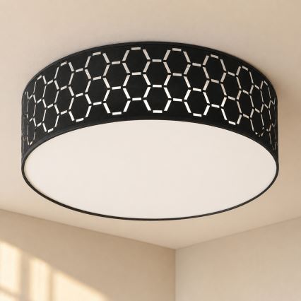 Deckenleuchte ULLE 2xE27/15W/230V Ø 45 cm schwarz