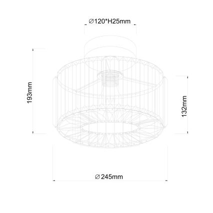 Deckenleuchte VETRO 1xE27/15W/230V Ø 24,5 cm goldfarben