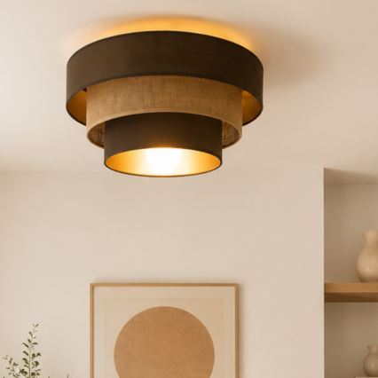 Deckenleuchte WENTA 1xE27/60W/230V Ø 50 cm braun/jute