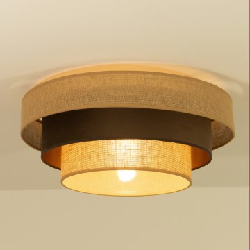 Deckenleuchte WENTA 1xE27/60W/230V Ø 50 cm Jute/braun