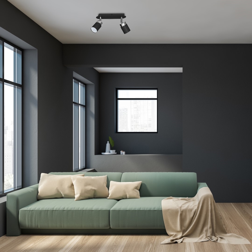 Deckenspot JOKER 2xGU10/25W/230V schwarz/glänzender Chrom