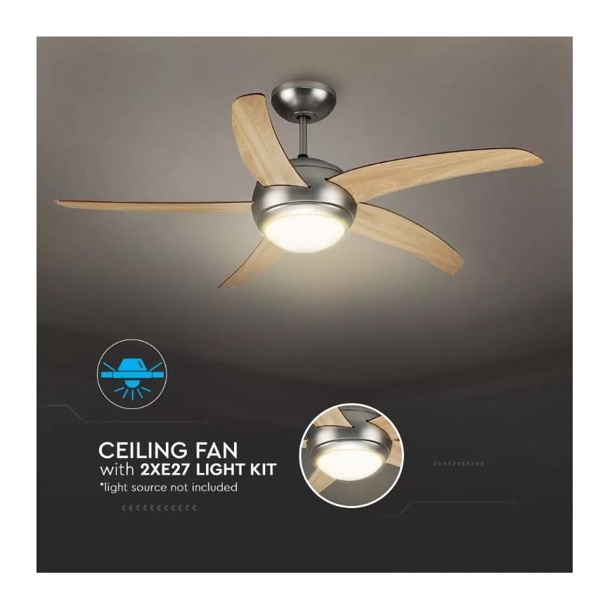 Deckenventilator 2xE27/20W/230V d 132 cm + Fernbedienung