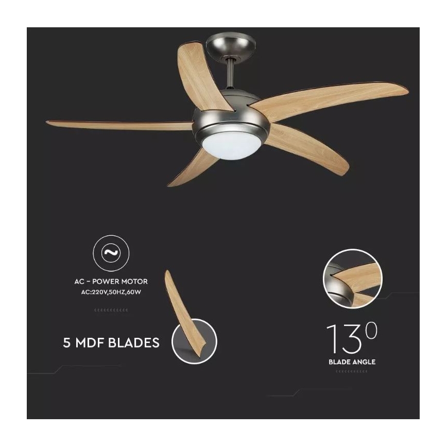 Deckenventilator 2xE27/20W/230V d 132 cm + Fernbedienung