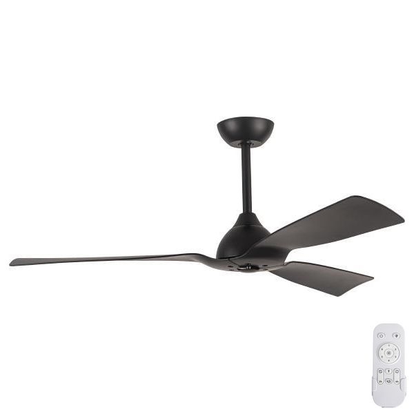 Deckenventilator d 132 cm IP44 schwarz + Fernbedienung