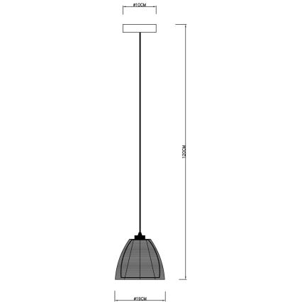 Deko-Light 342026 - Hängeleuchte an Schnur FILO 1xE27/60W/230V d 19 cm schwarz