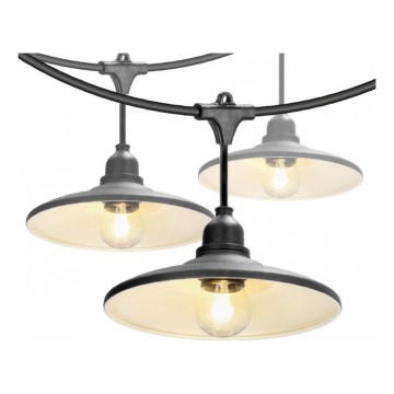 Dekorative Außen-Lichterkette CRETE, 10×E27, 230 V, 15 m, IP44