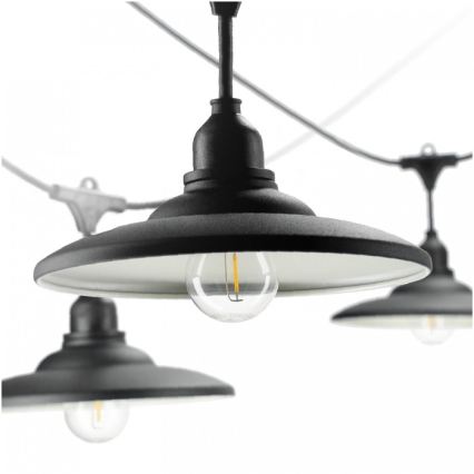 Dekorative Außen-Lichterkette CRETE, 10×E27, 230 V, 15 m, IP44