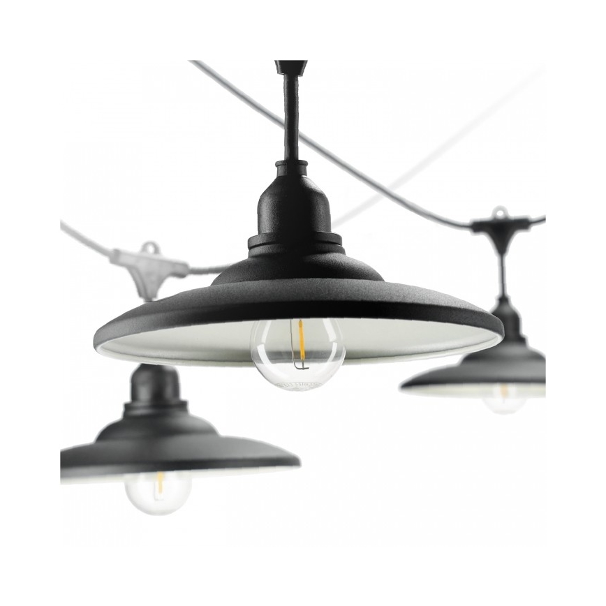Dekorative Außen-Lichterkette CRETE, 10×E27, 230 V, 15 m, IP44