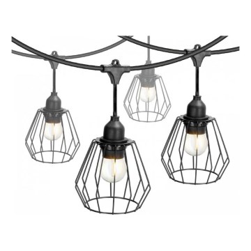 Dekorative Außen-Lichterkette CRETE, 10×E27-Fassungen, 230 V, 15 m, IP44