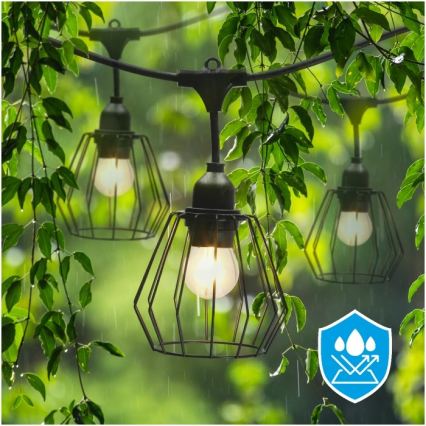 Dekorative Außen-Lichterkette CRETE 15xE27/230V 20m IP44