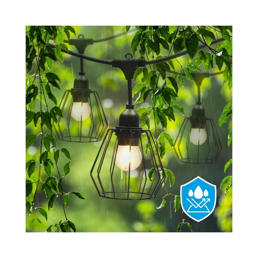 Dekorative Außen-Lichterkette CRETE 15xE27/230V 20m IP44