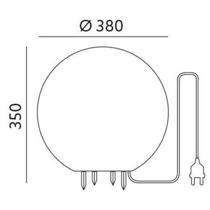 Dekorative Außenleuchte GARDEN BALL 1xE27/40W/230V IP65 d. 38 cm