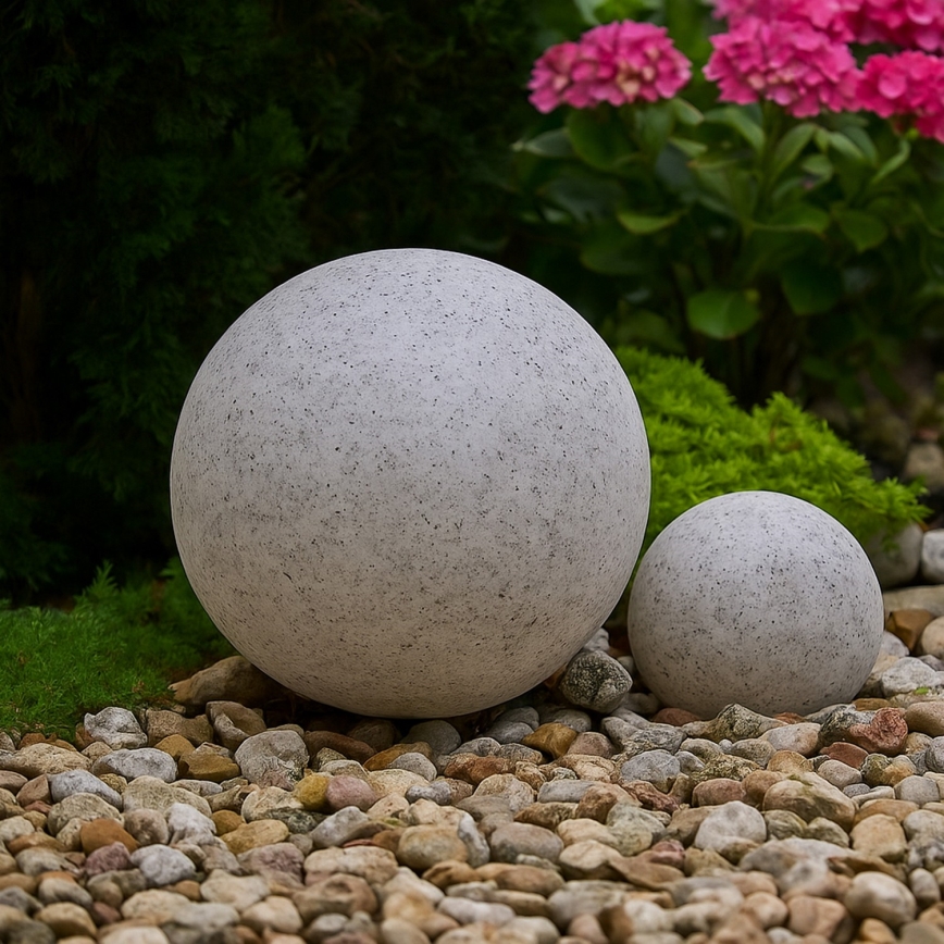 Dekorative Außenleuchte LUMISTONE, 1x E27, 15 W, 230 V, Schutzart IP65, Ø 25 cm