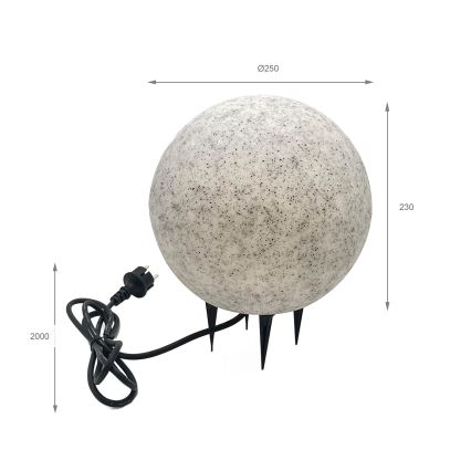 Dekorative Außenleuchte LUMISTONE, 1x E27, 15 W, 230 V, Schutzart IP65, Ø 25 cm