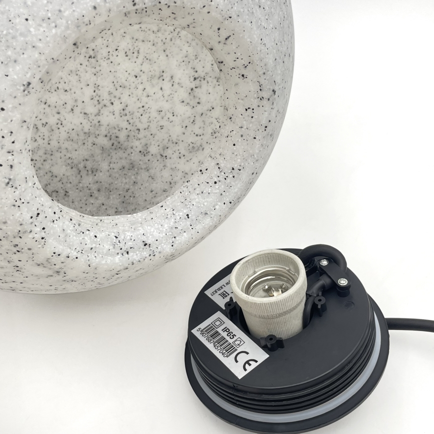 Dekorative Außenleuchte LUMISTONE 1xE27/15W/230V IP65 Ø 28 cm