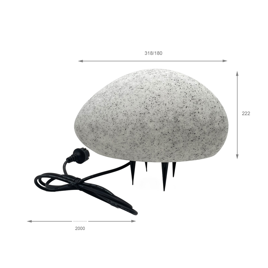 Dekorative Außenleuchte LUMISTONE 1xE27/15W/230V IP65 Ø 31,8 cm