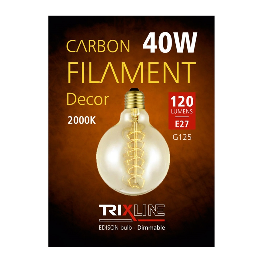 Dekorative dimmbare Hochleistungsglühlampe VINTAGE G125 E27/40W/230V