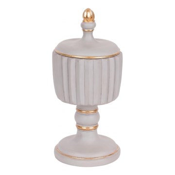 Dekorative Dose 21x9 cm grau/gold