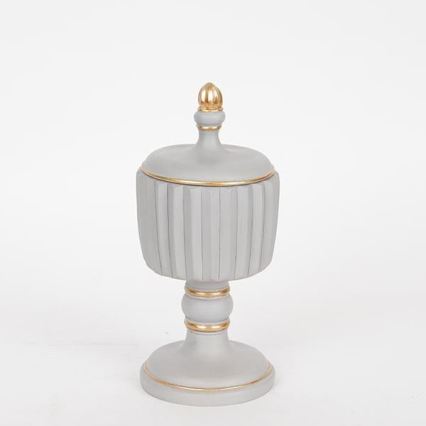 Dekorative Dose 21x9 cm grau/gold