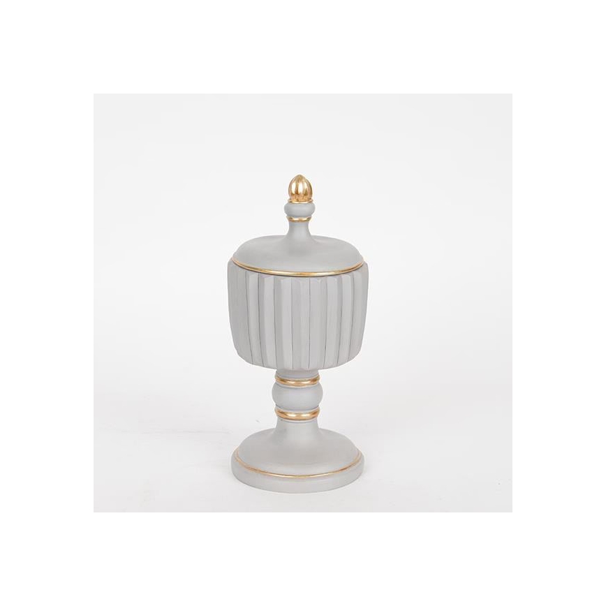 Dekorative Dose 21x9 cm grau/gold