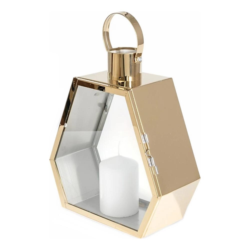 Dekorative Laterne, 34 cm, goldfarben