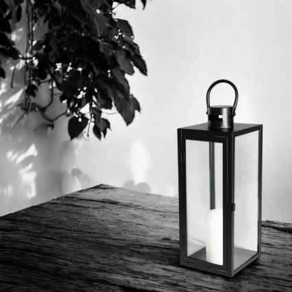 Dekorative Laterne, 38 cm, schwarz